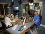 Debbie being interviewed in the BBC Radio Kent studio