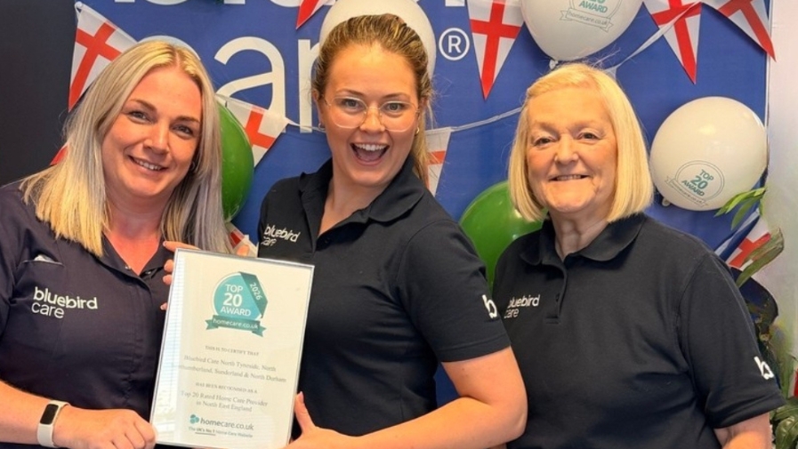 our team with the certificate