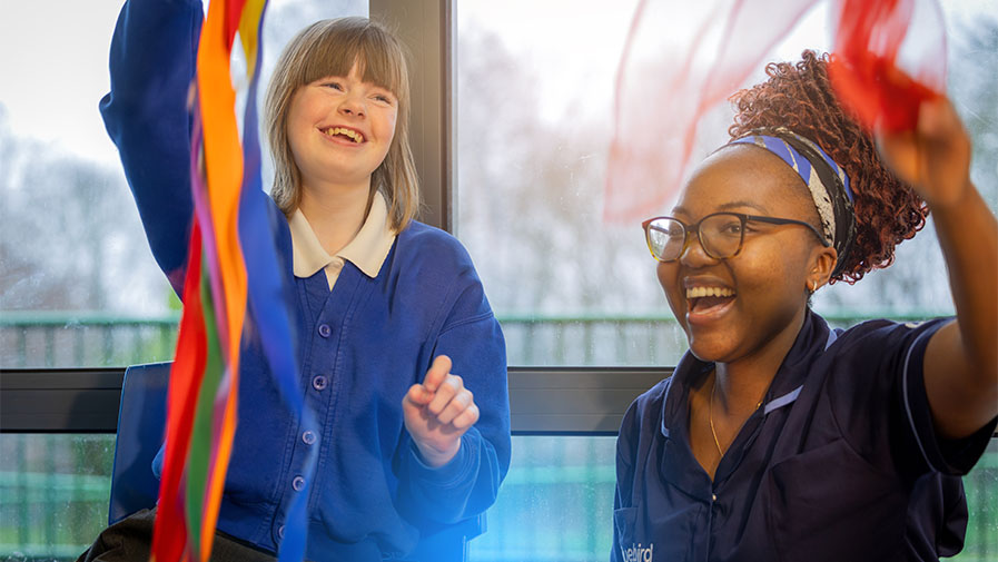 Female carer and SEN student