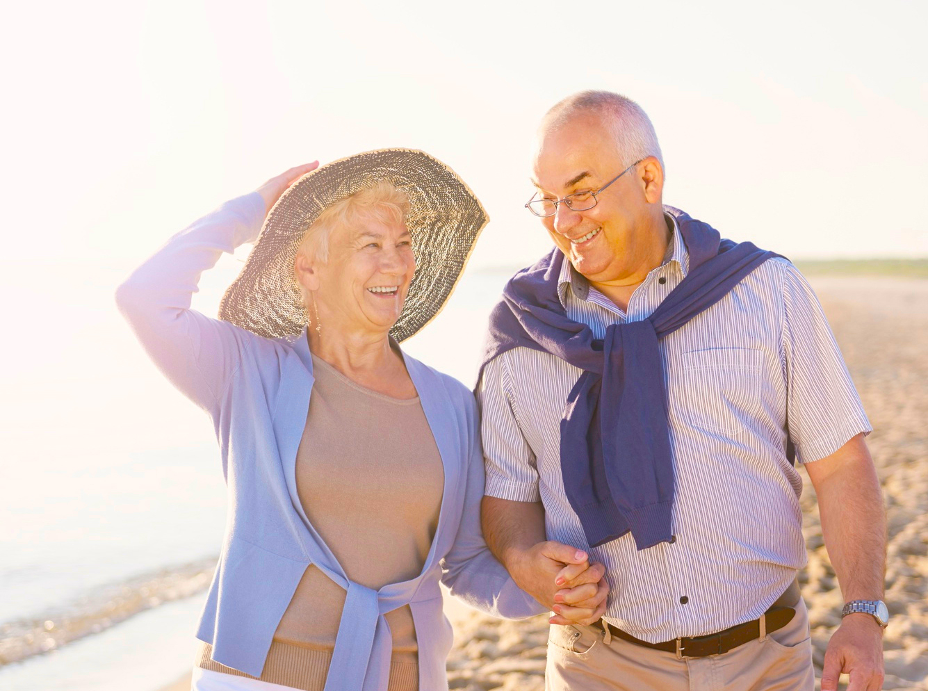 Senior couple in hot weather