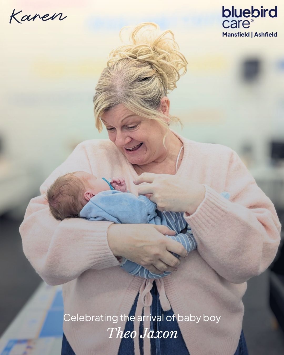 karen holding theo karen holding theo