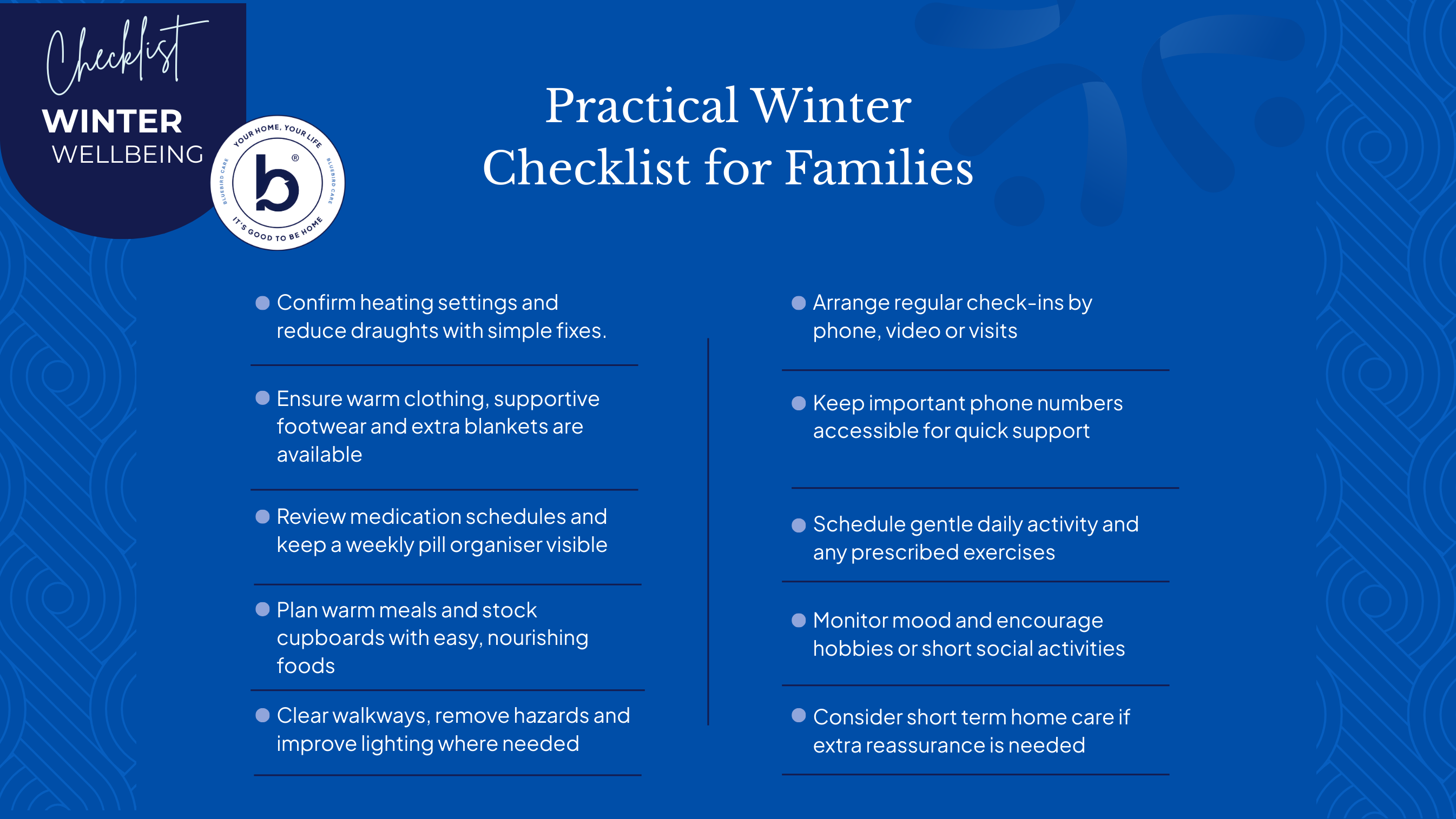 Checklist for Winter Wellbeing