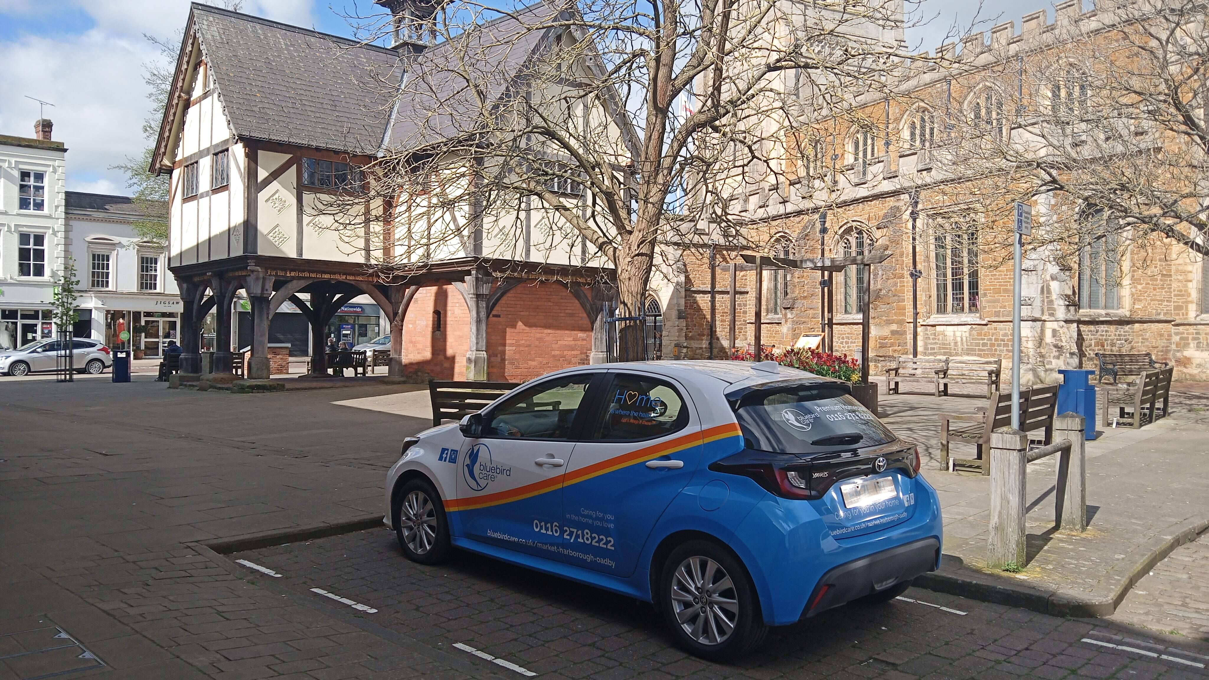 Brand car in MH Bluebird Care home care Market Harborough villages
