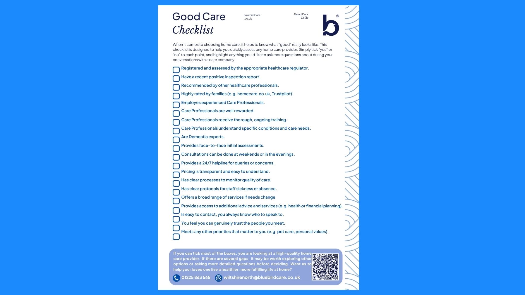 The Good Care Checklist