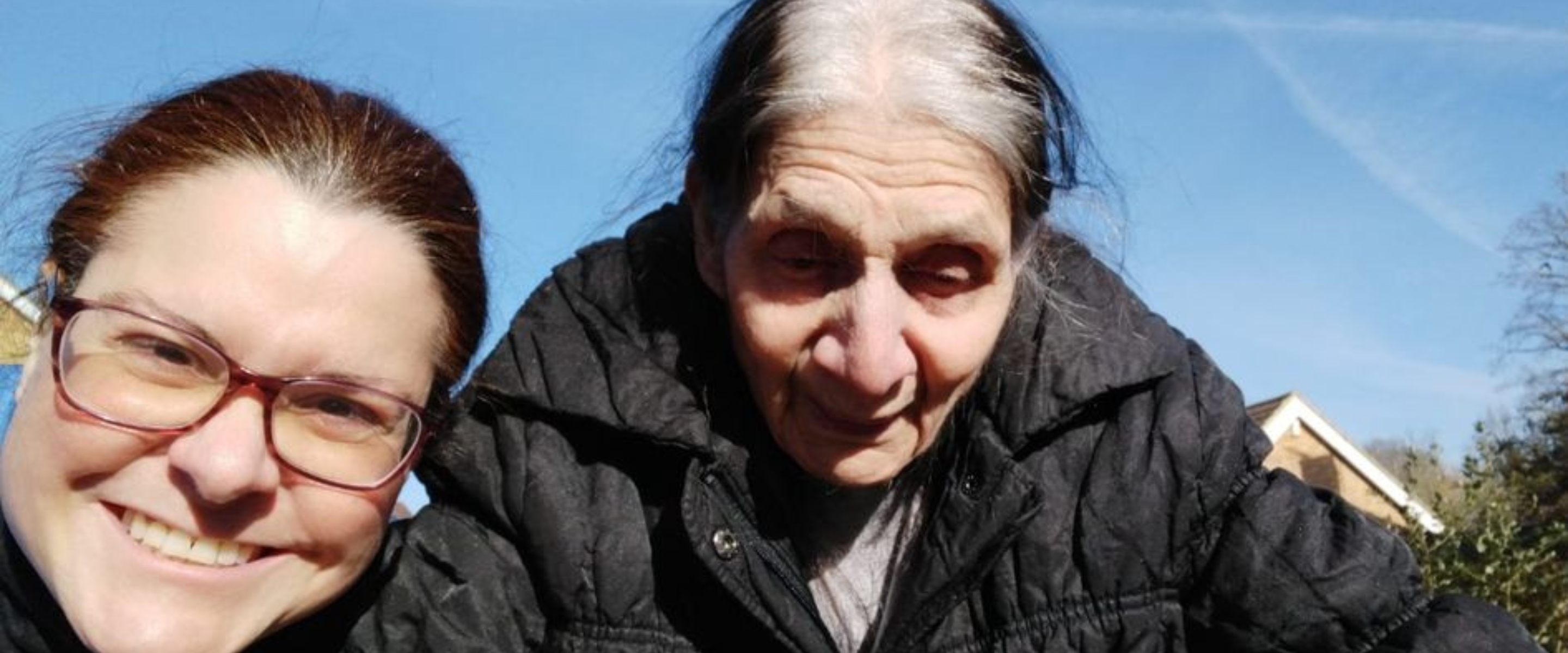 Iftikhar Enjoying a Walk in the Sunshine with Her Carer Today Iftikhar Enjoying a Walk in the Sunshine with Her Carer Today