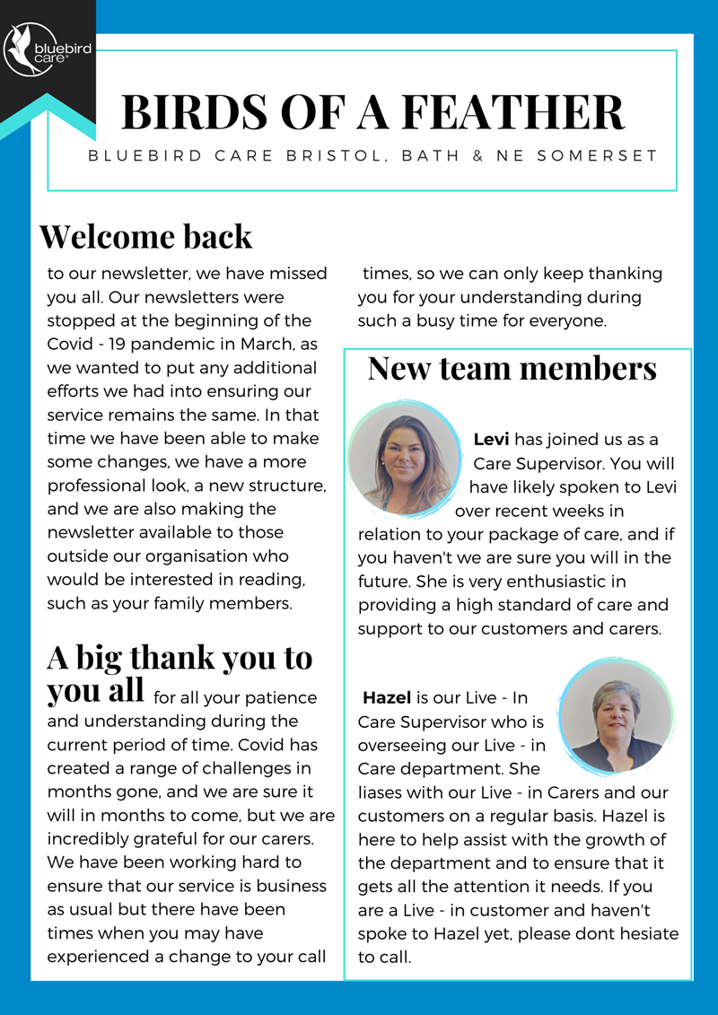 August Newsletter Page 1