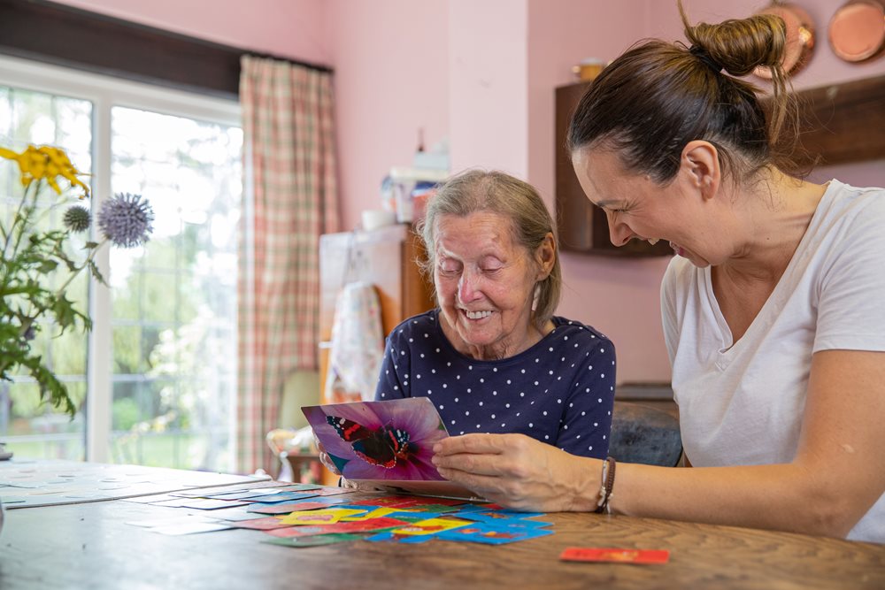customer receiving care from care assistant
