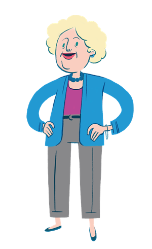 A clipart image of a happy live-in care assistant