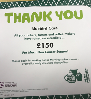 We've raised £150 for Macmillan Cancer Support