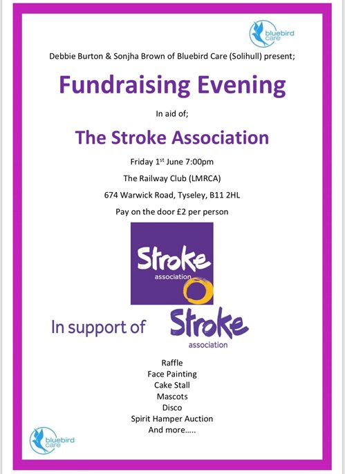 Invitation to a fundraising evening for Stroke Association