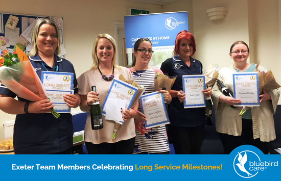 Exeter Team Members Celebrating Long Service Milestones