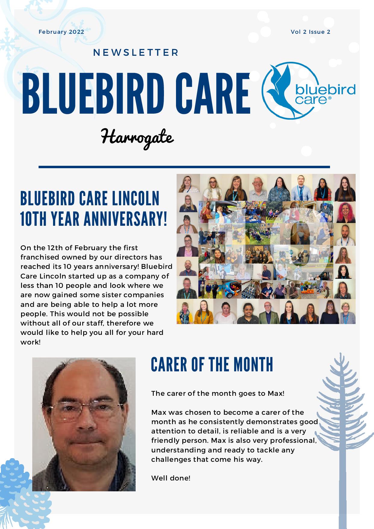 Bluebird Care Lincoln 10th year anniversary | home care  in Harrogate | Live-in Care in Harrogate