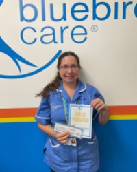 Bluebird Care Bournemouth & Poole Care Assistant Lisa with her care certificate